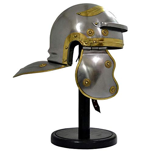 Casco romano medieval de la armadura del soldado del centurión romana medieval réplica de cubo