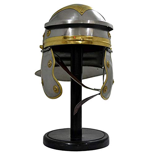 Casco romano medieval de la armadura del soldado del centurión romana medieval réplica de cubo