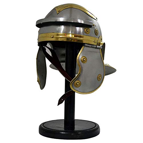 Casco romano medieval de la armadura del soldado del centurión romana medieval réplica de cubo