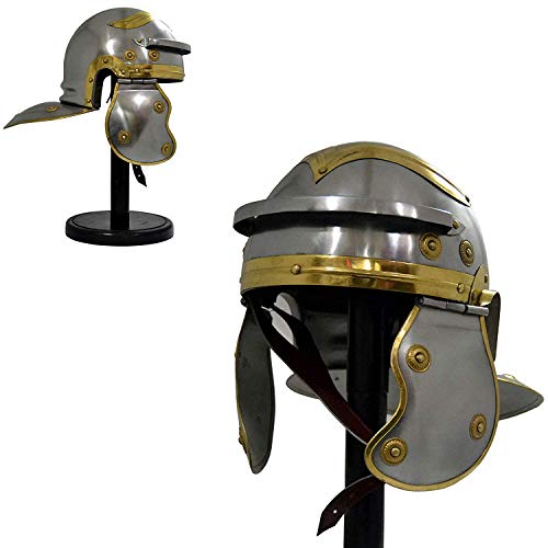 Casco romano medieval de la armadura del soldado del centurión romana medieval réplica de cubo