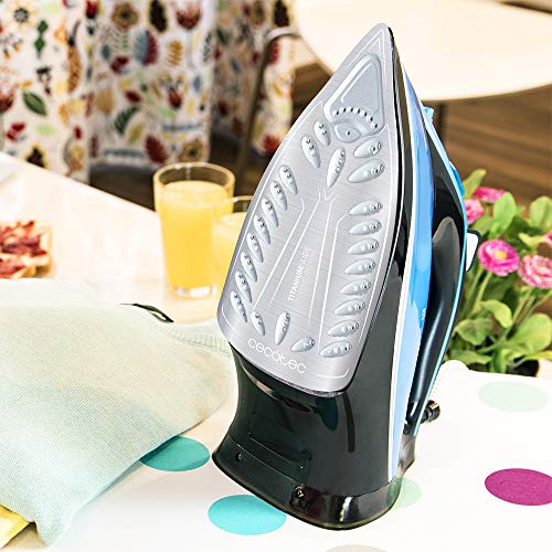 Cecotec Plancha Force Titanium 520, 3000 W, Golpe de Vapor 230 g/min, Suela TitaniumSlide, Modo Eco, Antical, 0.38 litros, Seguridad, Antigoteo, Sistema Autolimpieza, Multicolor