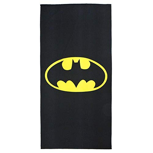 Cerdá 2200003935 Toalla Polyester Batman, Poliéster, Negro, 70x140cm