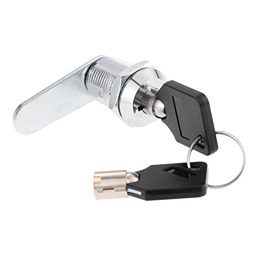 Cerradura tubular para cajón, 25 mm, aleación de zinc, cerradura de cilindro con 2 llaves para puerta, buzón, gabinete, armario y buzón