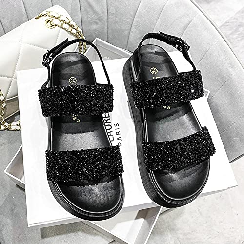 Chanclas para Adulto,Cientos de Sandalias Planas, Sandalias de Moda Gruesas.-Plata_43,Chanclas de Goma