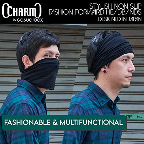 CHARM Hombre Elástico Bandana Cinta Para El Pelo Venda Japonés Largo Cabello Rastas Cabeza Envolver Marrón