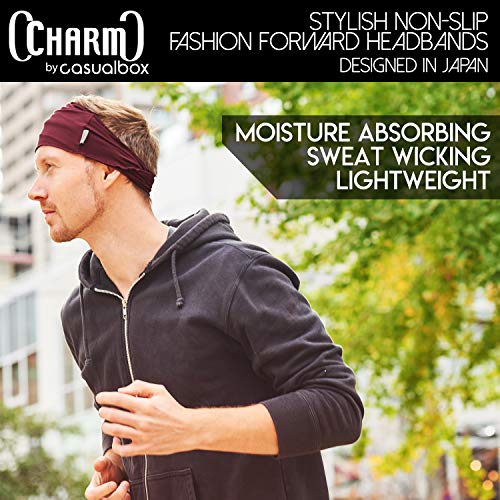 CHARM Hombre Elástico Bandana Cinta Para El Pelo Venda Japonés Largo Cabello Rastas Cabeza Envolver Marrón