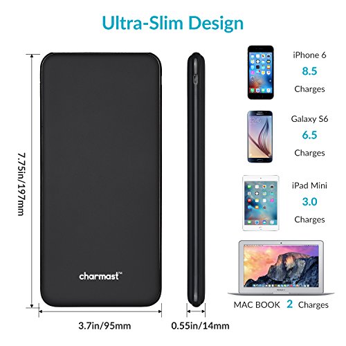 Charmast Batería Externa 26800mAh Power Bank Power Delivery QC 3.0 Quick Charge Cargador Externo con 3 Entradas y 4 Salidas Cargador Tipo C Micro USB Compatible con Smartphones, Tablets y más
