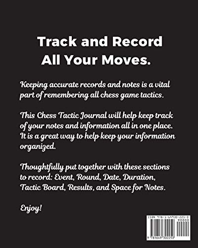Chess Tactic Journal: Record Moves | Strategy Tactics | Analyze Game Moves | Key Positions