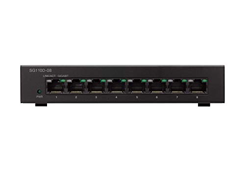 Cisco SG110D-08-8-Port Gigabit Desktop Switch, Negro