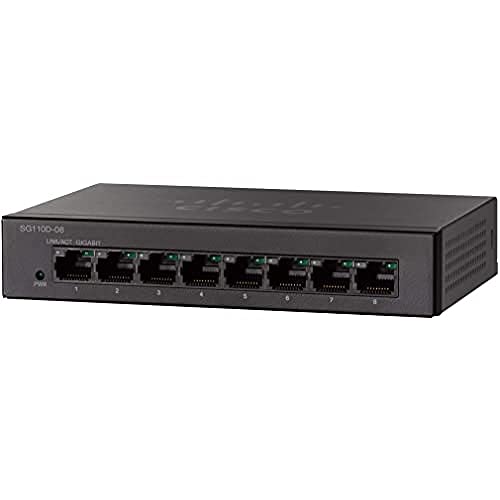 Cisco SG110D-08-8-Port Gigabit Desktop Switch, Negro