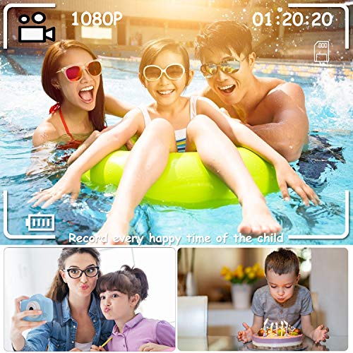 CKATE Cámara para Niños Juguetes Cámara Digital para Selfies de Doble Lente para Niños de 3 a 10 Años Pantalla a Color de 3,5 Pulgadas 1080FHD con Tarjeta SD de 32 GB, Regalos para Niños Y niñas Azul