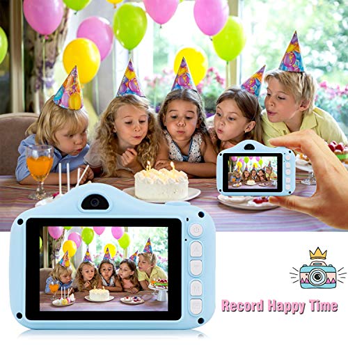 CKATE Cámara para Niños Juguetes Cámara Digital para Selfies de Doble Lente para Niños de 3 a 10 Años Pantalla a Color de 3,5 Pulgadas 1080FHD con Tarjeta SD de 32 GB, Regalos para Niños Y niñas Azul