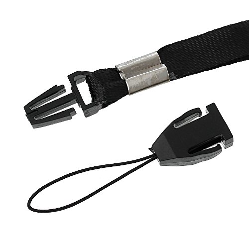 CKB LTD Cordon Lanyard courroie de cou Strap lanière For Carte ID Support De Badge Card/Mobile Phone USB Gym Key Access Pass Holder Loop Clips (Noir, 10 pièces)