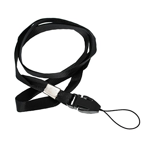 CKB LTD Cordon Lanyard courroie de cou Strap lanière For Carte ID Support De Badge Card/Mobile Phone USB Gym Key Access Pass Holder Loop Clips (Noir, 10 pièces)