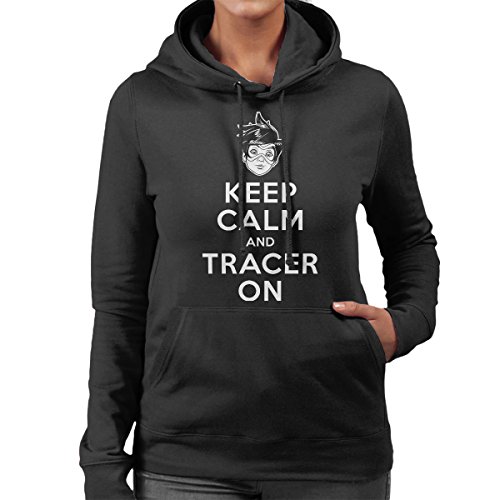 Cloud City 7 Keep Calm and Tracer On Overwatch Women's Hooded Sweatshirt