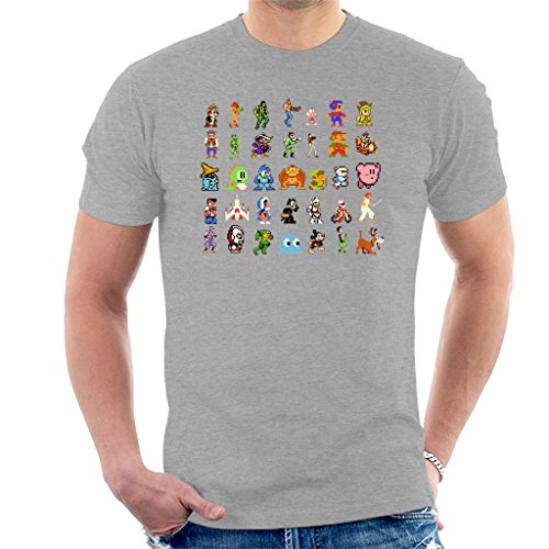 Cloud City 7 Pixellated Retro Gaming Characters Men's T-Shirt