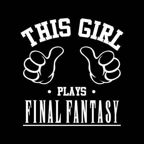 Cloud City 7 This Girl Plays Final Fantasy Kid's Hooded - Sudadera Negro (7-8 Años) M