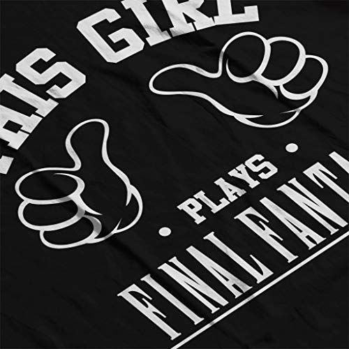 Cloud City 7 This Girl Plays Final Fantasy Kid's Hooded - Sudadera Negro (7-8 Años) M