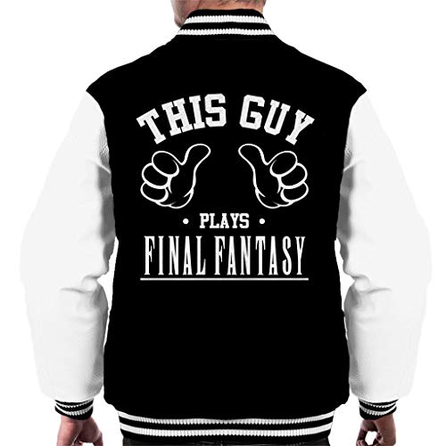 Cloud City 7 This Guy Plays Final Fantasy Varsity - Chaqueta para Hombre Blanco/Negro S