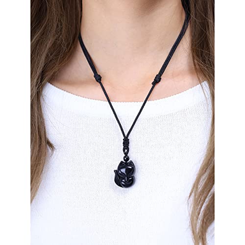 COAI Colgante Zorro en Obsidiana Negra