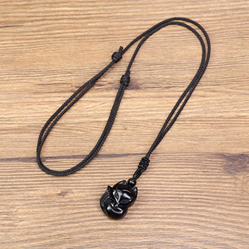 COAI Colgante Zorro en Obsidiana Negra