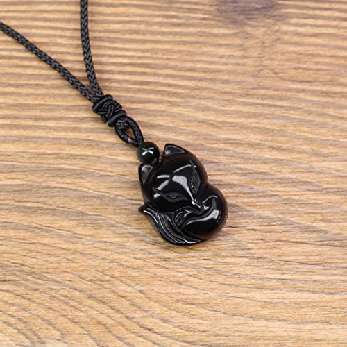 COAI Colgante Zorro en Obsidiana Negra