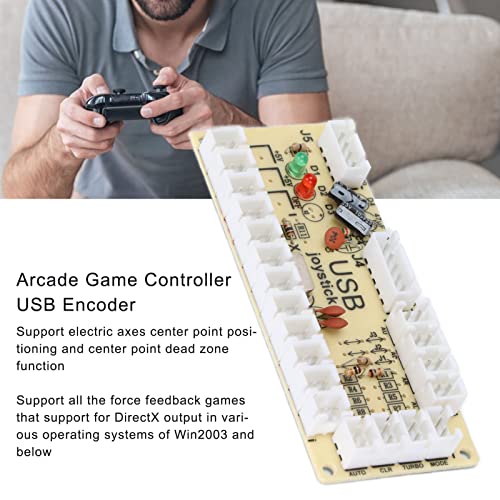 Codificador De PC USB Zero Delay Arcade, Controlador De Juegos De Arcade Placa Codificadora USB con Cable De Botón Y Cable De Joystick De 5 Pines, para PC para MAME para(QM070916 (Sencillo))