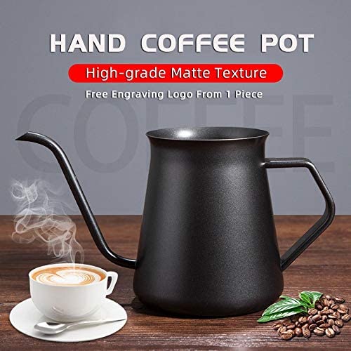 Coffee Pot 400ml Drip Kettle Tea Pot Non-Stick Food Grade Stainless Steel Gooseneck Drip Kettle Swan Neck Thin Mouth with Lid (Color : A) (Stainless Steel)