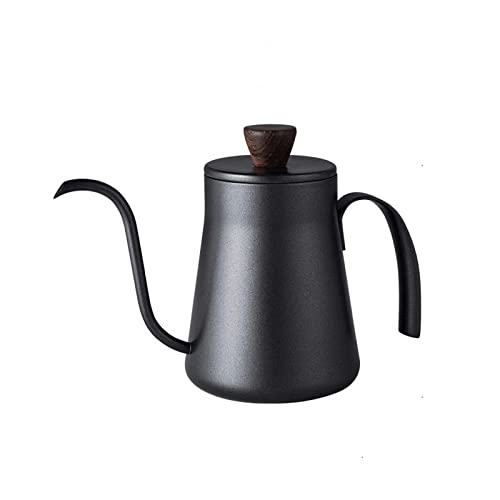 Coffee Pot 400ml Drip Kettle Tea Pot Non-Stick Food Grade Stainless Steel Gooseneck Drip Kettle Swan Neck Thin Mouth with Lid (Color : A) (Stainless Steel)