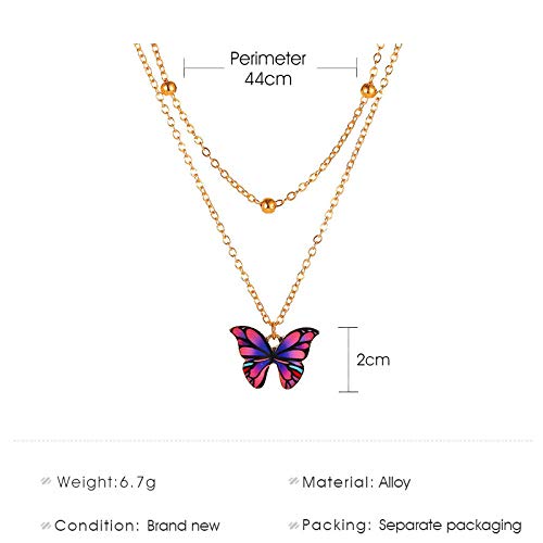 Collares Colgante Joyas Nuevo Collar con Colgante De Mariposa Colorido para Mujer, Collar De Boda De Color Dorado Vintage, Gargantilla, Accesorios De Joyería-43579