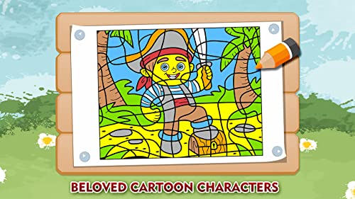Color by Numbers Cartoon Coloring Nonogram Book Painting App For Boys and Girls