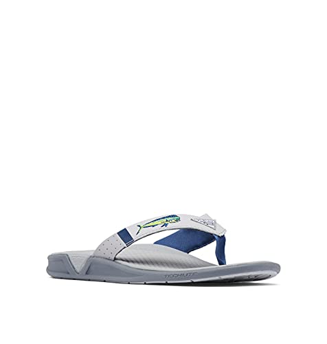 Columbia Men's Fish Flip PFG Sport Sandal, Steam/Carbon, Numeric_17