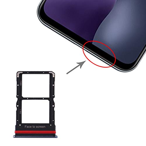 Compatible con Xiaomi Mi 10 Lite 5G Try Tray Bandeja para tarjeta Dual SIM Card Nano SIM 1 + Ranura SIM 2 para lector de tarjetas (negro)