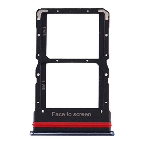Compatible con Xiaomi Mi 10 Lite 5G Try Tray Bandeja para tarjeta Dual SIM Card Nano SIM 1 + Ranura SIM 2 para lector de tarjetas (negro)