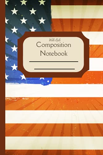 Composition Notebook Wide Rule: American Flag Standard wide ruled composition notebook journal for all writing purposes | 8.5x11 inches| Video Game Daily planner |
