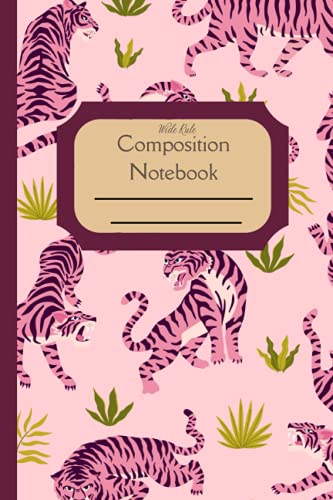 Composition Notebook Wide Rule: Japanese Retro Tiger Cover Standard wide ruled composition notebook journal for all writing purposes | 8.5x11 inches| Video Game Daily planner |