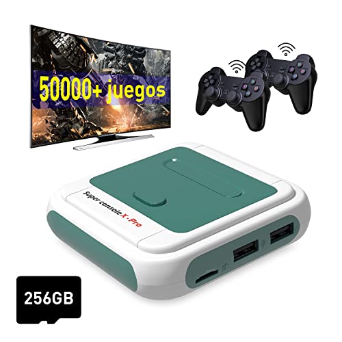 Consolas de videojuegos retro, superconsola de juegos portátil X Pro-256G, más de 50000 juegos integrados, compatibles con más de 50 emuladores, PS1/PSP/SNES/N64, regalos para niños adultos