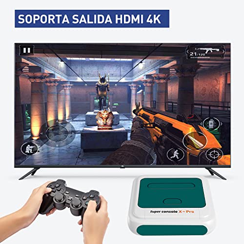 Consolas de videojuegos retro, superconsola de juegos portátil X Pro-256G, más de 50000 juegos integrados, compatibles con más de 50 emuladores, PS1/PSP/SNES/N64, regalos para niños adultos