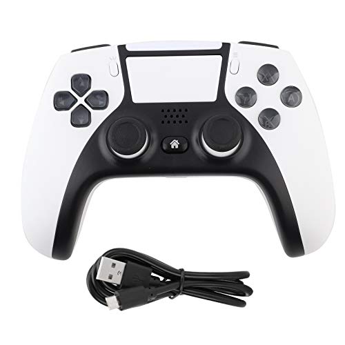 Controlador de Juegos, Controlador inalámbrico de Gamepad para PS4/para PC (Win7/8/10)/para teléfonos Android Panel táctil de inducción de Dos Puntos(Blanco)