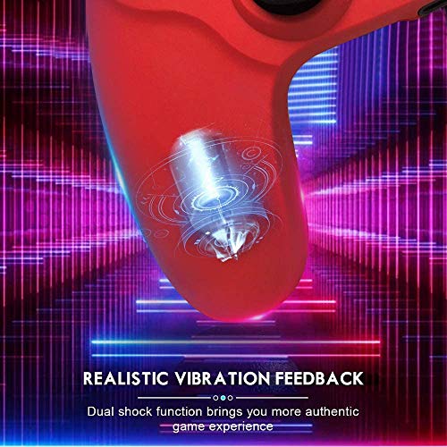 Controlador inalámbrico para controlador PS4 doble vibración para PlayStation 4 mando Gamepads con seis ejes, joysticks para PS4/Pro/Silm/PC (rojo)