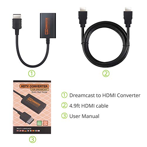 Convertidor Sega Dreamcast a HDMI Adaptador de Sega Dreamcast a HDMI Soporta NTSC 480i 480p, PAL 576i, Tansferencia sin pérdida, para La Mayoria Consolas de Sega Dreamcast DC