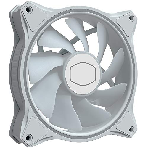 Cooler Master MasterFan 3en1 MF120 Halo Edición Blanca ARGB: Ventilador de Caja y Refrigerador, Doble Anillo Iluminación ARGB, Aspa Híbrida, Sensor Protección, Amortiguador Vibración, con Controlador