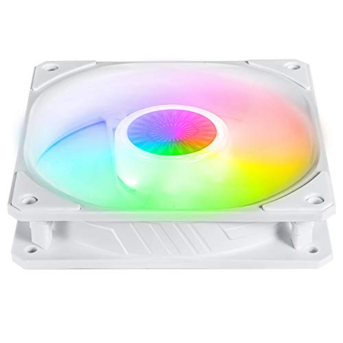 Cooler Master SickleFlow 120 ARGB Edición Blanca 3 en 1 Ventiladores de Caja, 3x120mm, Incluye Controlador, Compatible Placa Base ARGB, Aspas Air Balance Blancas, 62 CFM, 2.5 mmH2O, 8 a 27 dBA, ARGB