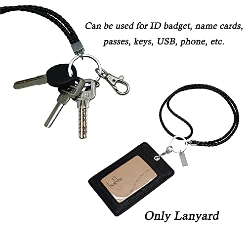 Cordón de piel, correa para el cuello Boshiho con clip fuerte y llavero para llaves, tarjeta de identificación, USB o teléfono móvil, color azul 16 pulgadas