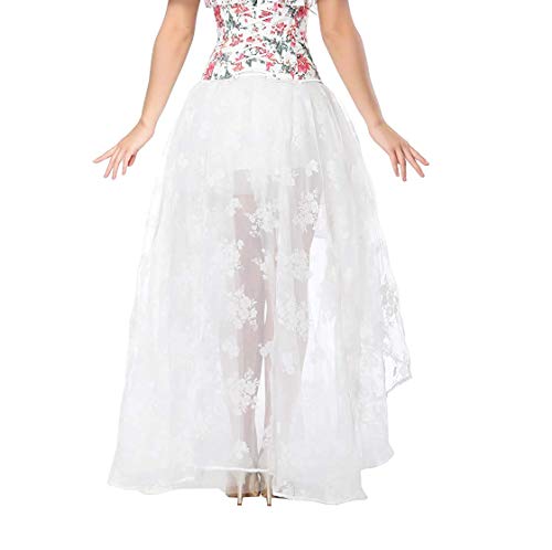 COSWE Falda negra Irregular Steampunk Cocktail Party faldas góticas para las mujeres