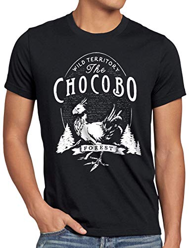 CottonCloud Wild Choco-bo Camiseta para Hombre T-Shirt Final VII Juego de rol, Talla:M, Color:Negro