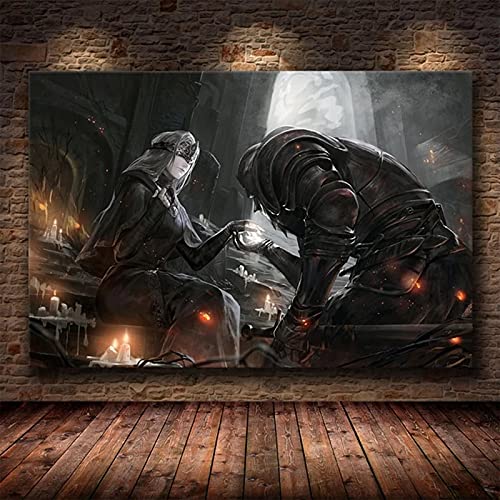 cuadros decoracion lienzowall art El póster del juego de The Dark Souls 3 en pósters e impresiones artísticos en HD Dec(50x70cm-Frameloos )