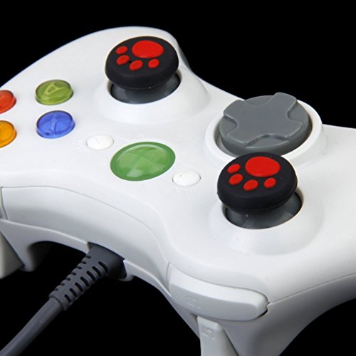 Cubierta de silicona para joystick analógico para controlador Dualshock 4 de PS4 Pro, Slim, controlador de Xbox One, Xbox One S, Elite, Xbox 360, PS3, PS2, Wii U, serie de gatos Green rosso