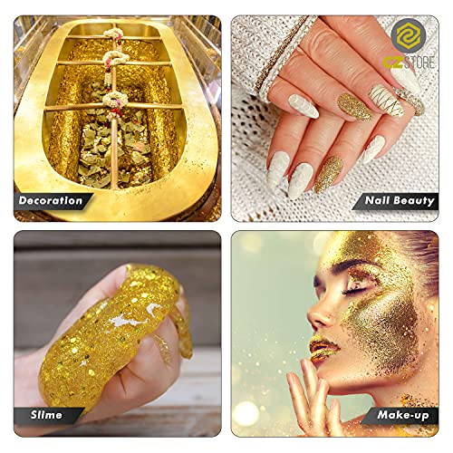 CZ Store Hoja de Oro - 100 Piezas |Hojas de 14cm|✮✮GARANTÍA DE POR VIDA✮✮- Material Dorado de Cobre para Artesanía, Decoración Dorada de Muebles, Guirnaldas, Fiestas - Brillo, Textura Suave