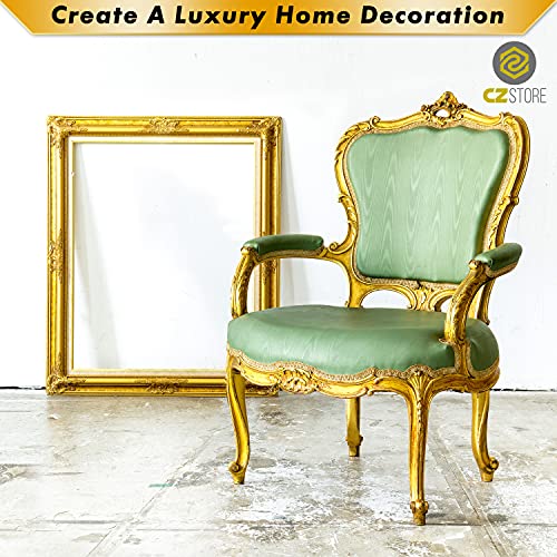 CZ Store Hoja de Oro - 100 Piezas |Hojas de 14cm|✮✮GARANTÍA DE POR VIDA✮✮- Material Dorado de Cobre para Artesanía, Decoración Dorada de Muebles, Guirnaldas, Fiestas - Brillo, Textura Suave